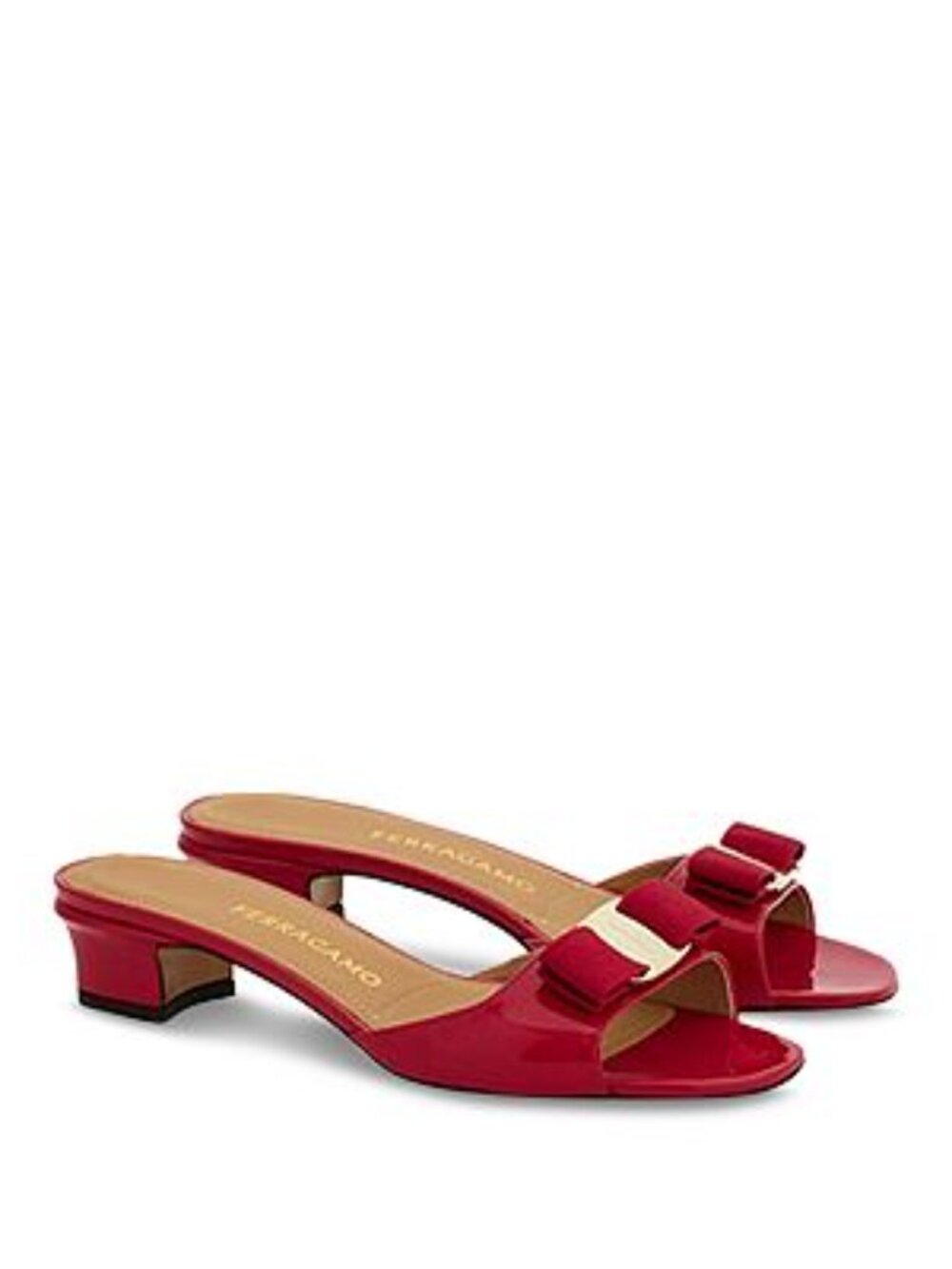 Ferragamo Vanilla Leather Bow Slide Sandals - New Fuchsia Pink